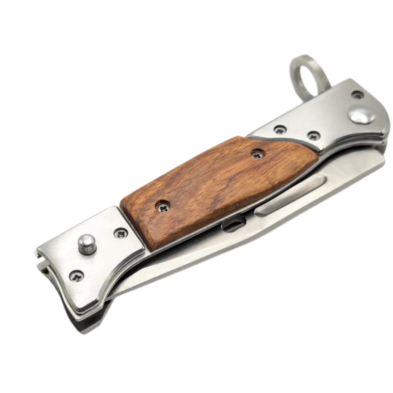 🔩 Vintage CCCP-Inspired Folding Utility Knife – 440C Steel Blade & Wood Handle 🪵