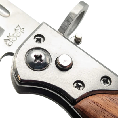 🔩 Vintage CCCP-Inspired Folding Utility Knife – 440C Steel Blade & Wood Handle 🪵