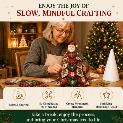 🔥LAST DAY 50% OFF - 🎄🧵DIY Quilted Christmas Tree Kit – Handmade Fabric Holiday Tabletop Tree Decor