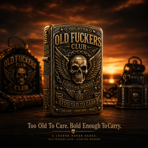 ☠️ Old Fuckers Club Vintage Lighter | 2026 Limited Edition Collectible Metal Lighter