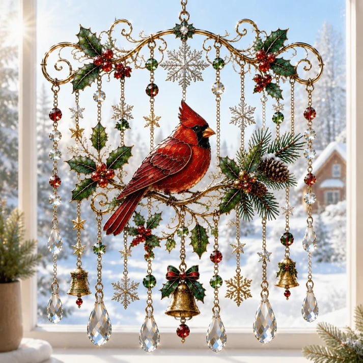 🎄 Limited-Time 50% OFF – Christmas Wind Chime with Crystal Drops🔔