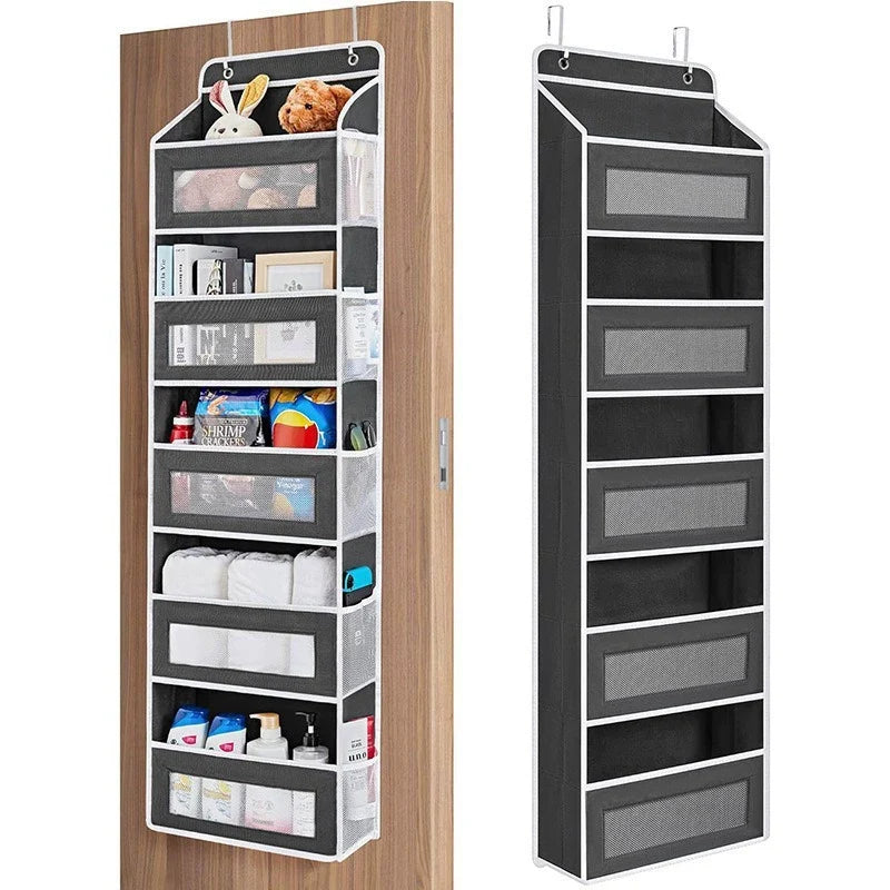 🔥 50% OFF 5-Tier Over-the-Door Organizer – Extra Side Mesh Pockets for More Storage 🚪