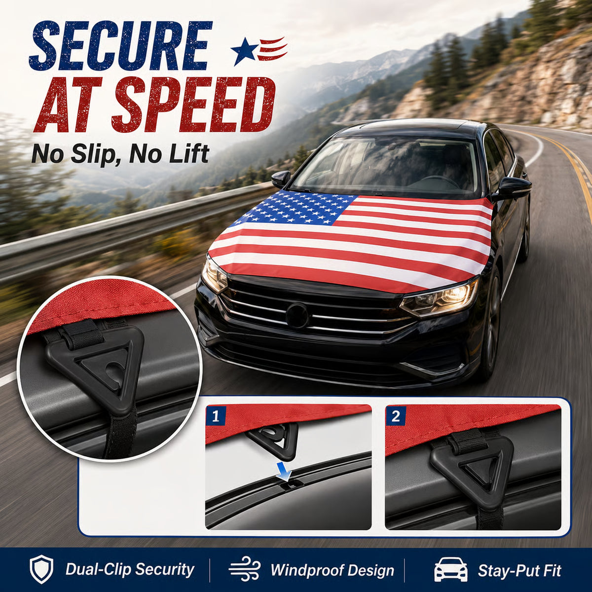 American Car Hood Flag