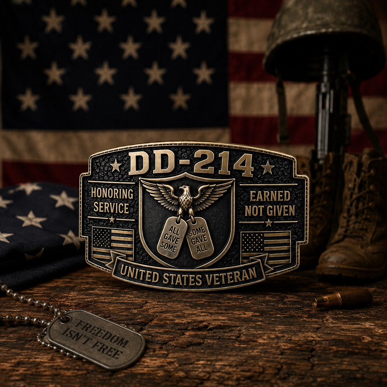 🎖️DD-214 Veteran Honor Belt Buckle - Crafted By VETERAN 'Robert Smith'
