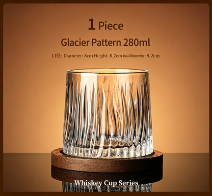 🍷Rotating Whiskey Glass with Wooden Base