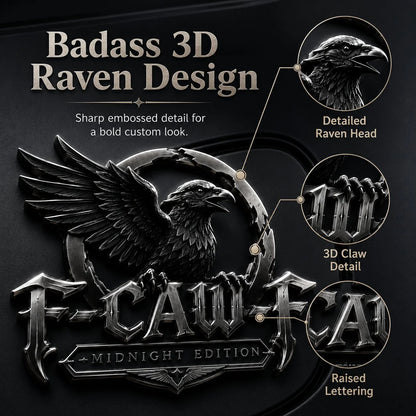 🦅 F-CAW-F™ Midnight Edition Metal Emblem - Premium Raven Badge For Drivers With Attitude