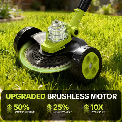 3-in-1 Cordless Lawn Mower with 2×21V Batteries, German Quality Lightweight Grass Trimmer & Edger for Small to Medium Gardens
