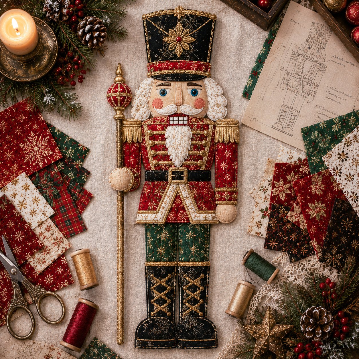🔥LAST DAY 50% OFF - 🎅Christmas Patchwork Fabric DIY Decor Kit – Stunning Results, Zero Experience Needed