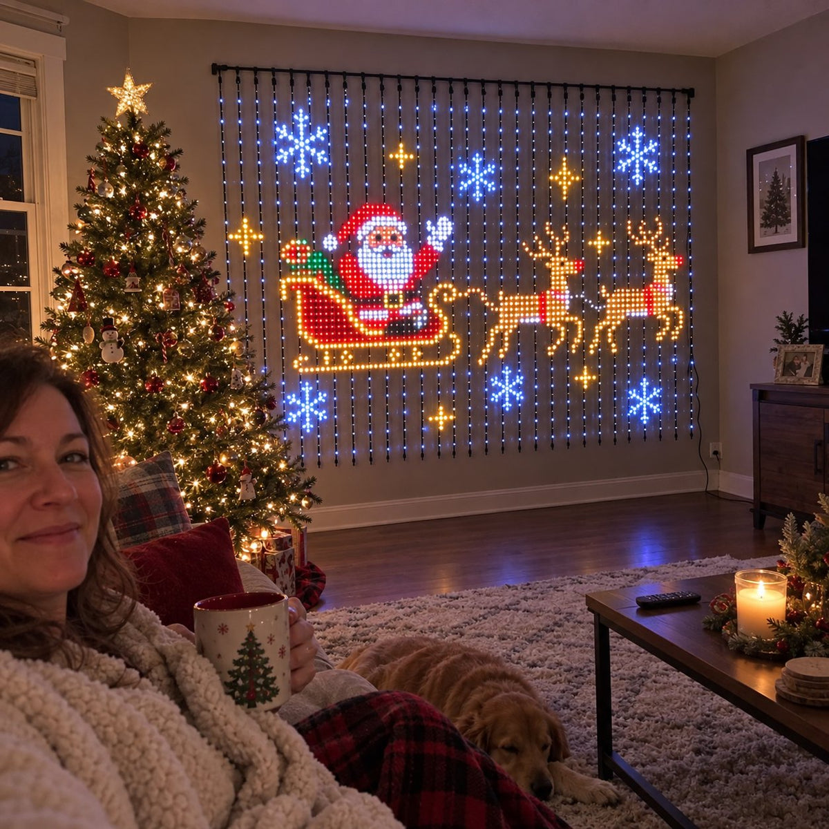 🎄 Smart LED Curtain Lights - Turn Your Wall Into A Christmas Light Show ✨