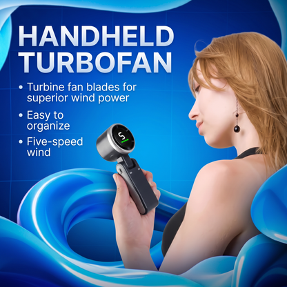 🔥 Upgraded Portable Handheld Turbo Fan – Powerful Cooling On The Go