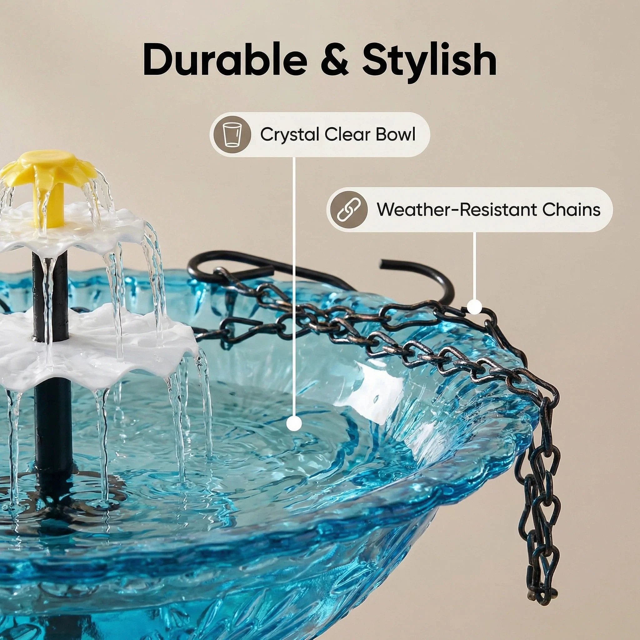🔥🔥49% Off--Solar Cascade Hanging Bird Bath Fountain