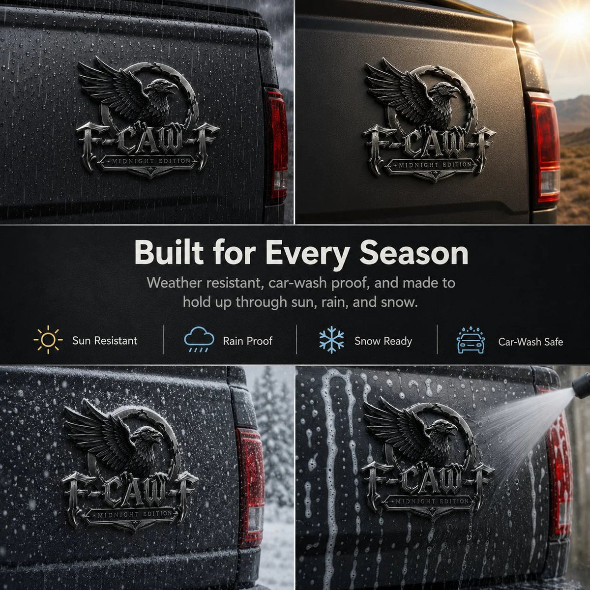 🦅 F-CAW-F™ Midnight Edition Metal Emblem - Premium Raven Badge For Drivers With Attitude
