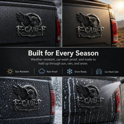 🦅 F-CAW-F™ Midnight Edition Metal Emblem - Premium Raven Badge For Drivers With Attitude