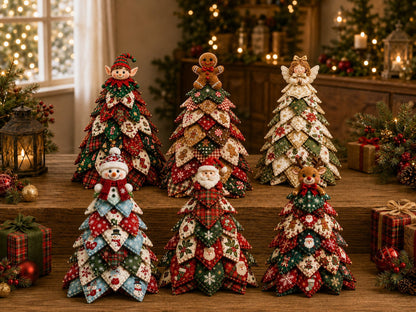 🔥LAST DAY 50% OFF - 🎄🧵DIY Quilted Christmas Tree Kit – Handmade Fabric Holiday Tabletop Tree Decor
