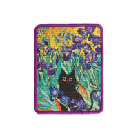 Irises and Cat