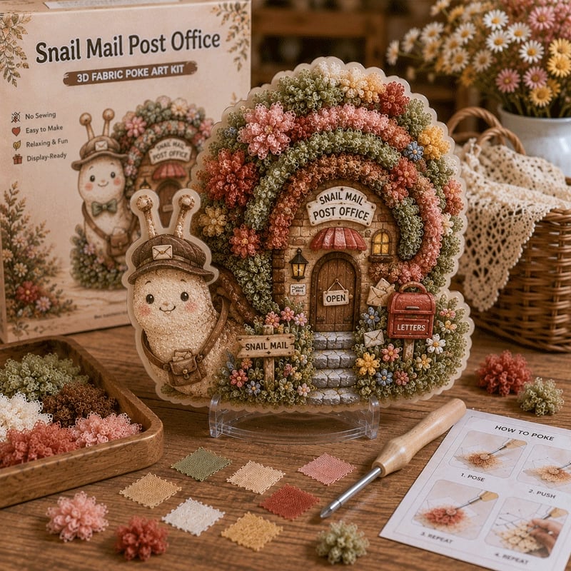 🏡 Whimsical Village 3D Fabric Poke Art Kit