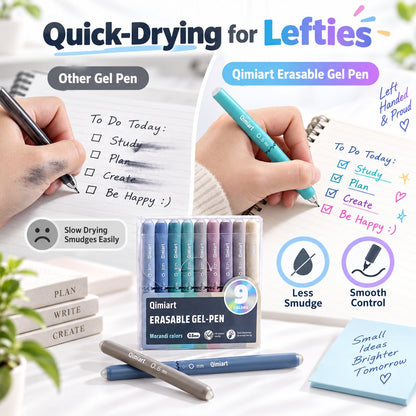 ✍️ 9-Color Erasable Gel Pen Set — 0.6mm Quick-Dry Twist Pens 🎨