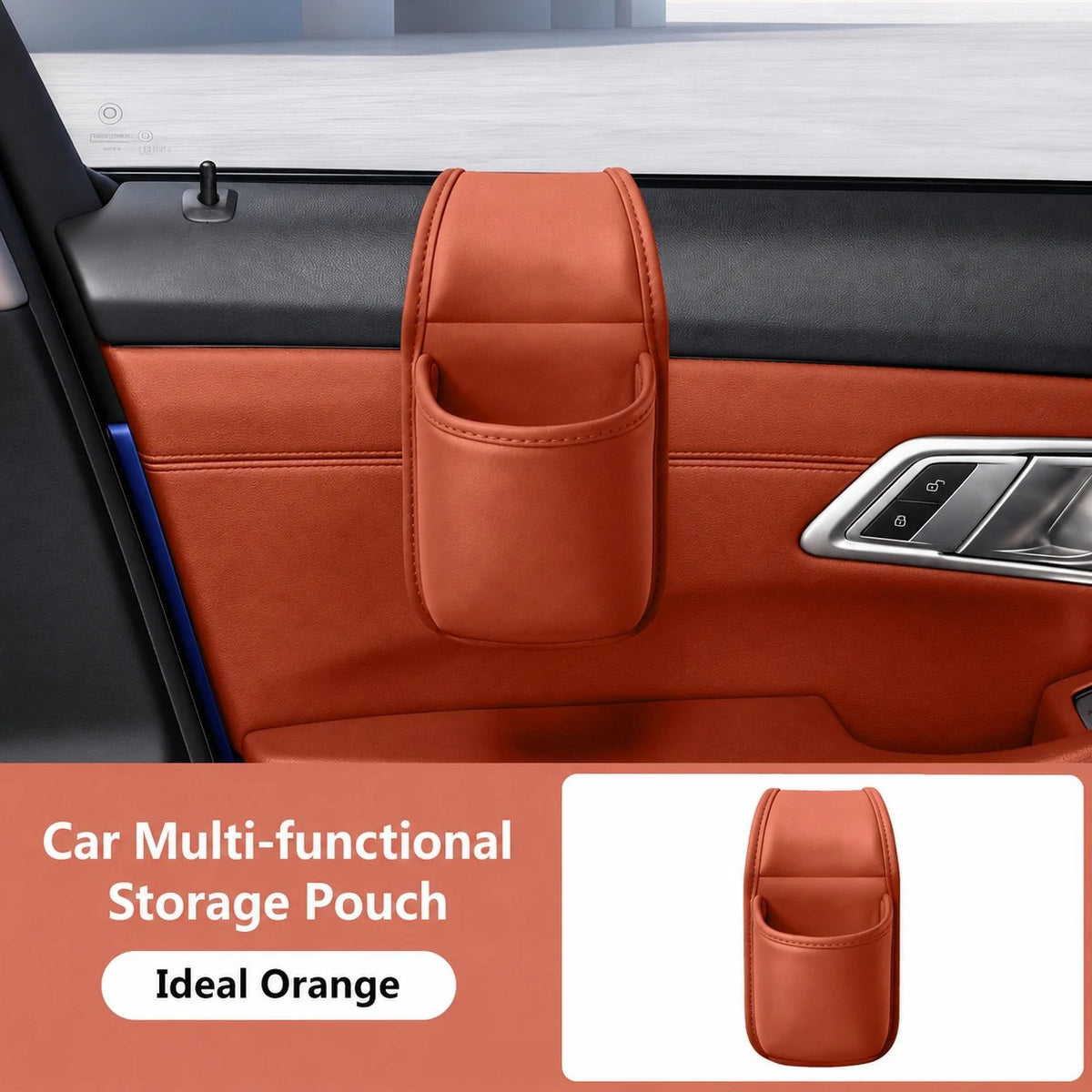 ⚡50% OFF⚡-Leather Car Door Storage Pocket | Double-Layer Car Door Organizer