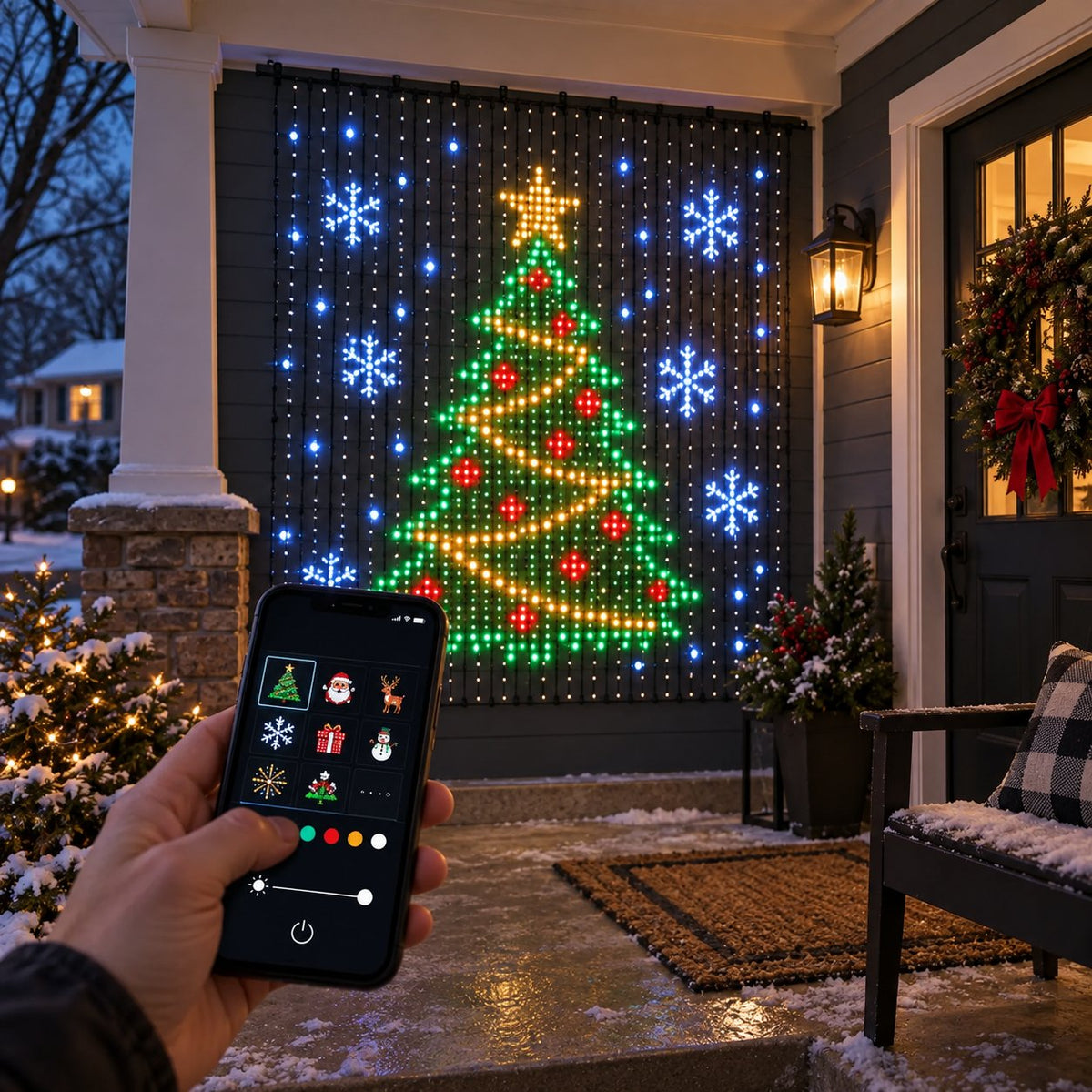 🎄 Smart LED Curtain Lights - Turn Your Wall Into A Christmas Light Show ✨