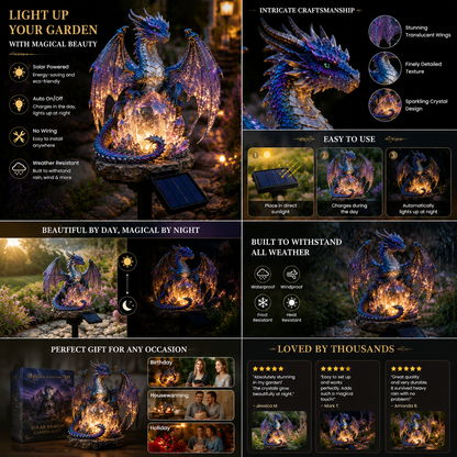 🔥 Solar Dragon Crystal Garden Light – Glowing Fantasy Yard Decor – Turn Your Garden Into a Dragon’s Treasure Cave 🐉✨