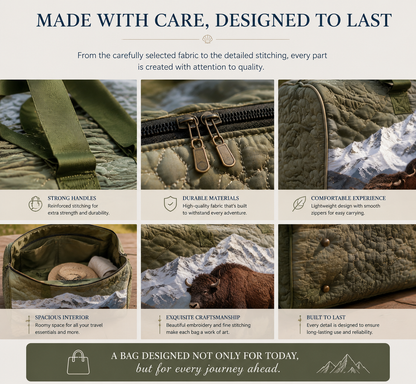 Beautifully handcrafted travel bags designed to bring art, comfort, and personality into every journey.