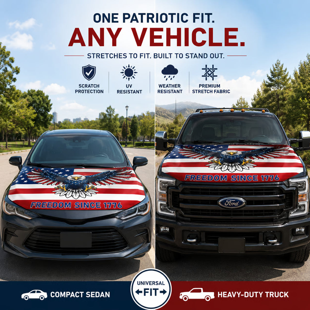 American Car Hood Flag