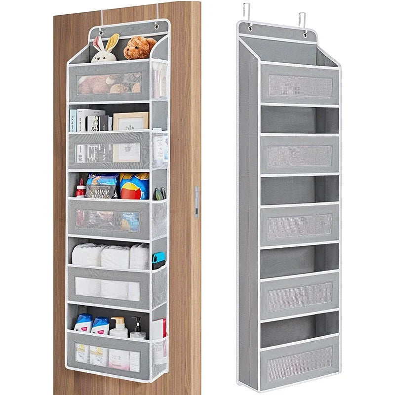 🔥 50% OFF 5-Tier Over-the-Door Organizer – Extra Side Mesh Pockets for More Storage 🚪