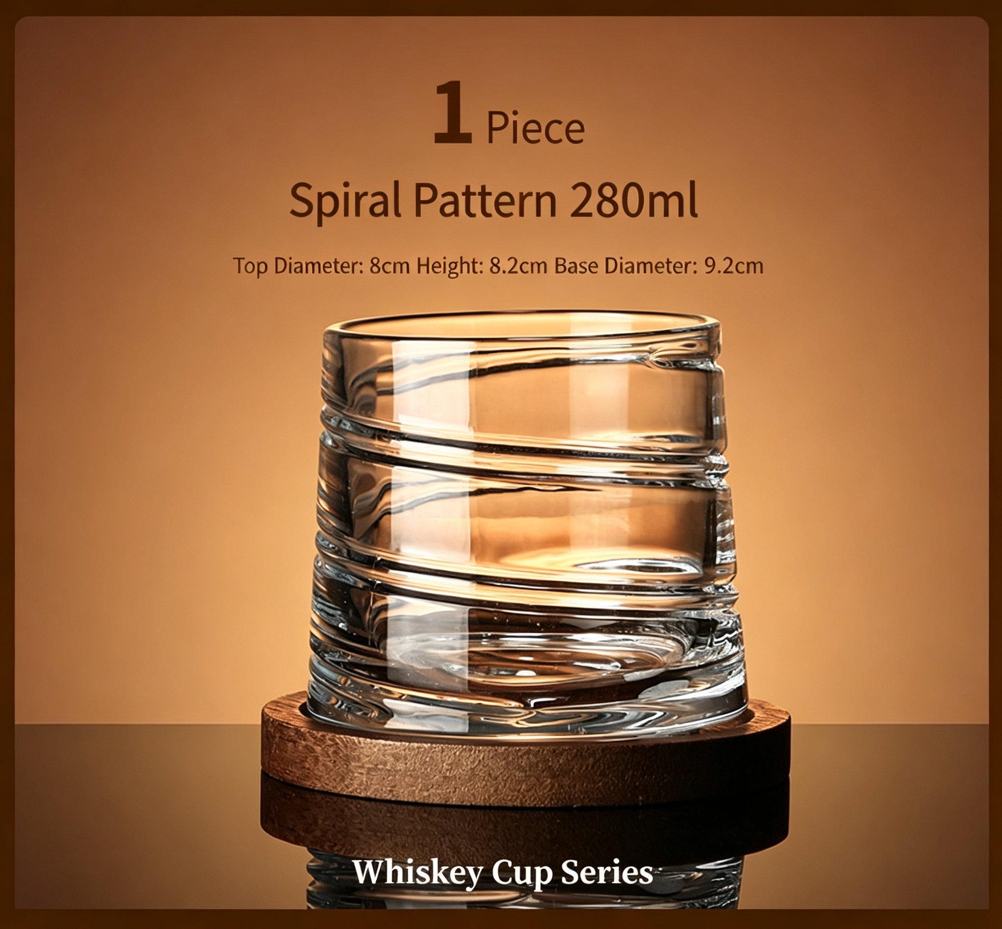 🍷Rotating Whiskey Glass with Wooden Base