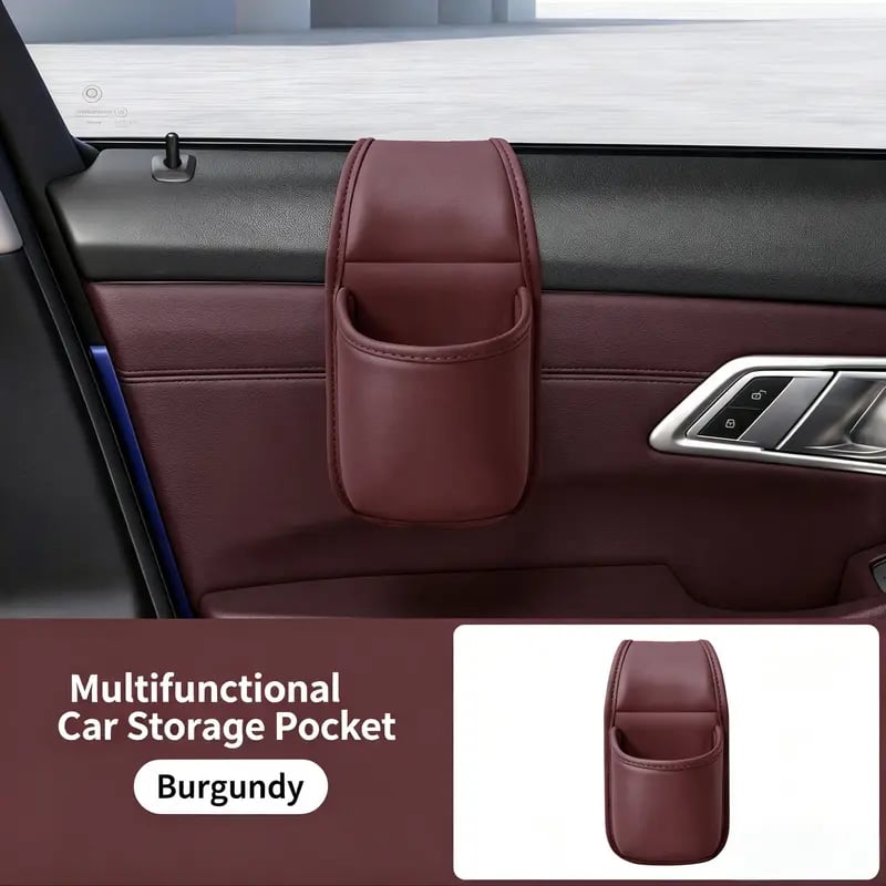 ⚡50% OFF⚡-Leather Car Door Storage Pocket | Double-Layer Car Door Organizer