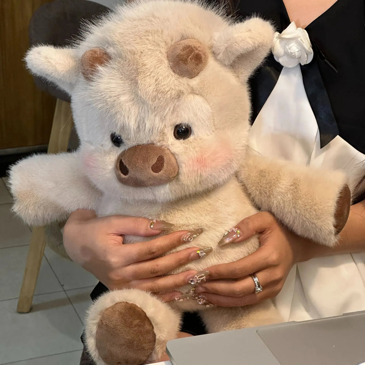 🐮 Fluffy Highland Cow Plush – Cozy Cuddle Gift for Cow Lovers