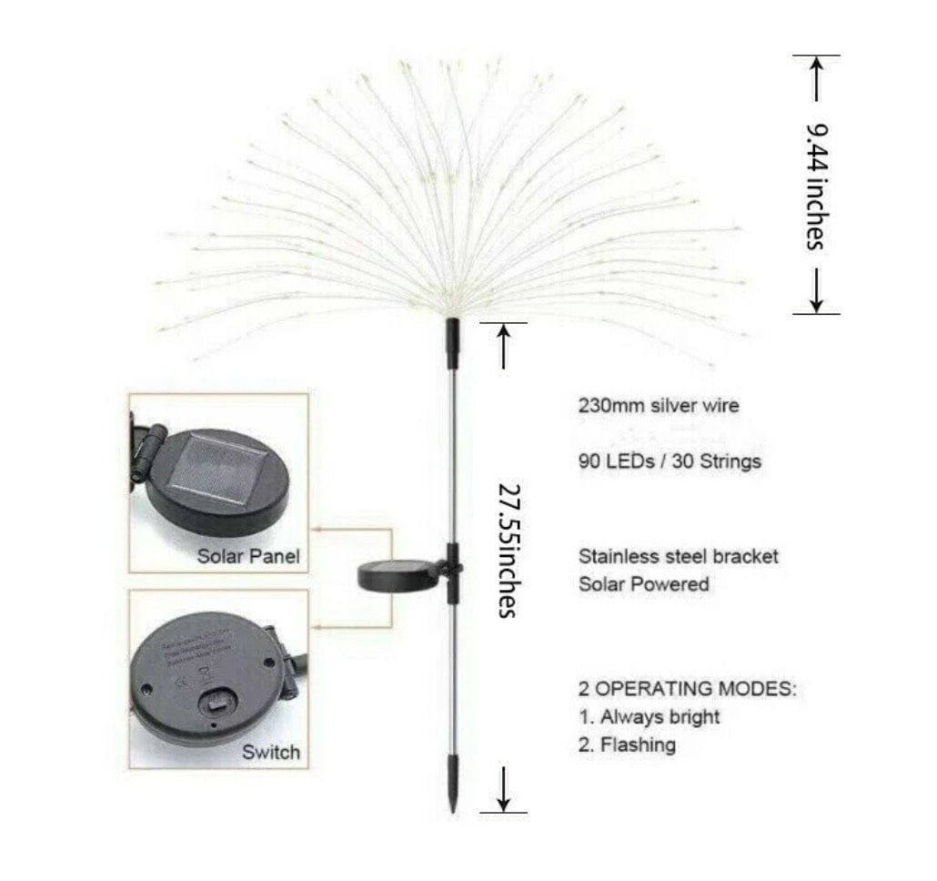 🔥LAST DAY 60% OFF - 🎁Waterproof Solar Garden Fireworks Lamp