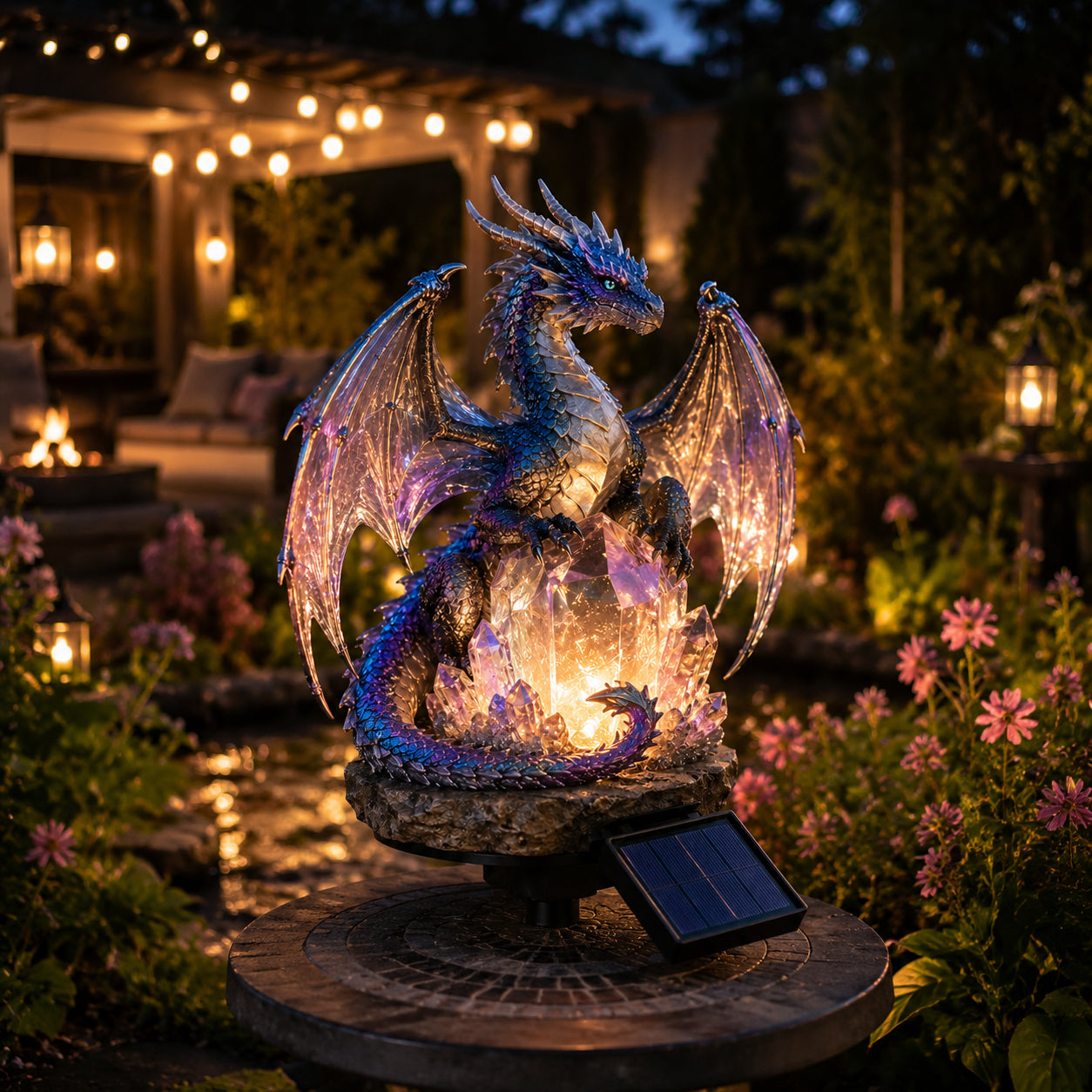 🔥 Solar Dragon Crystal Garden Light – Glowing Fantasy Yard Decor – Turn Your Garden Into a Dragon’s Treasure Cave 🐉✨