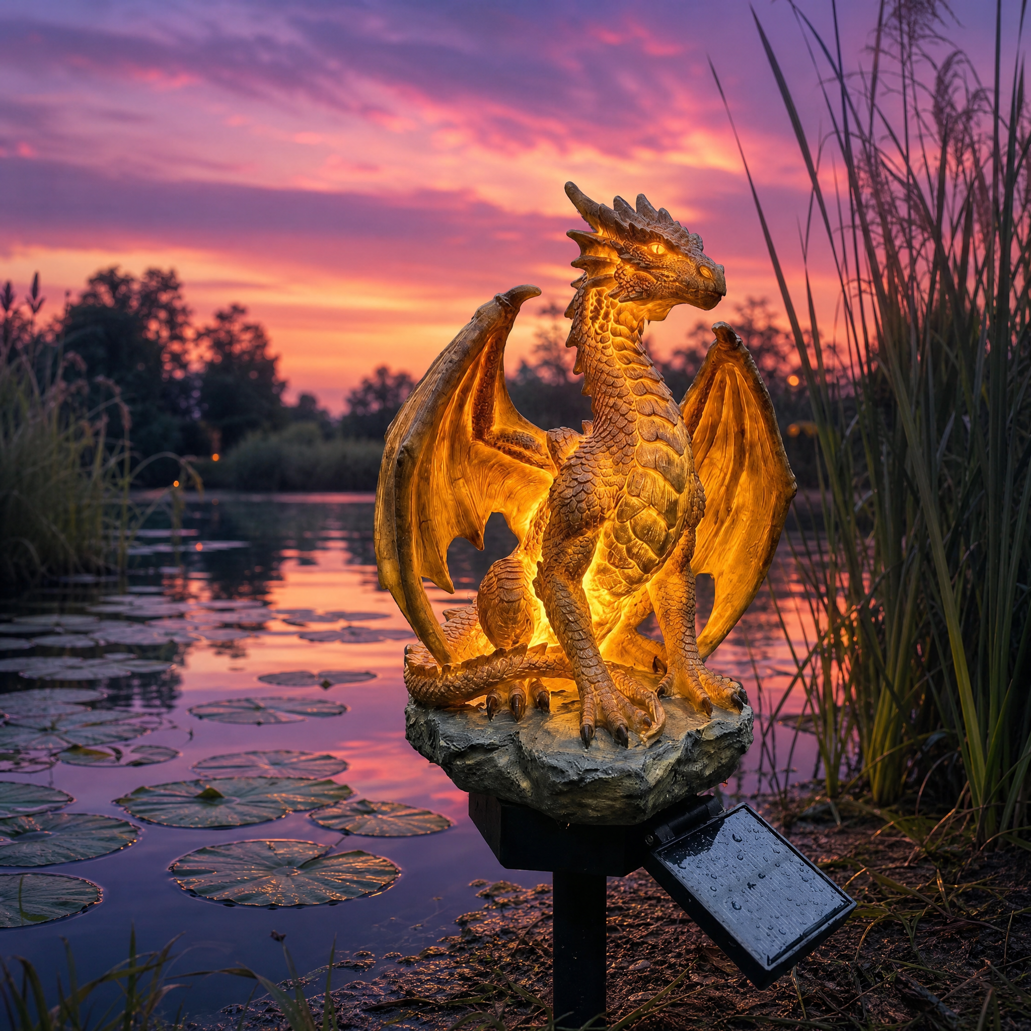 🔥Limited time 49% OFF🔥-Dragon Legacy Golden Ember Edition Solar Garden Light
