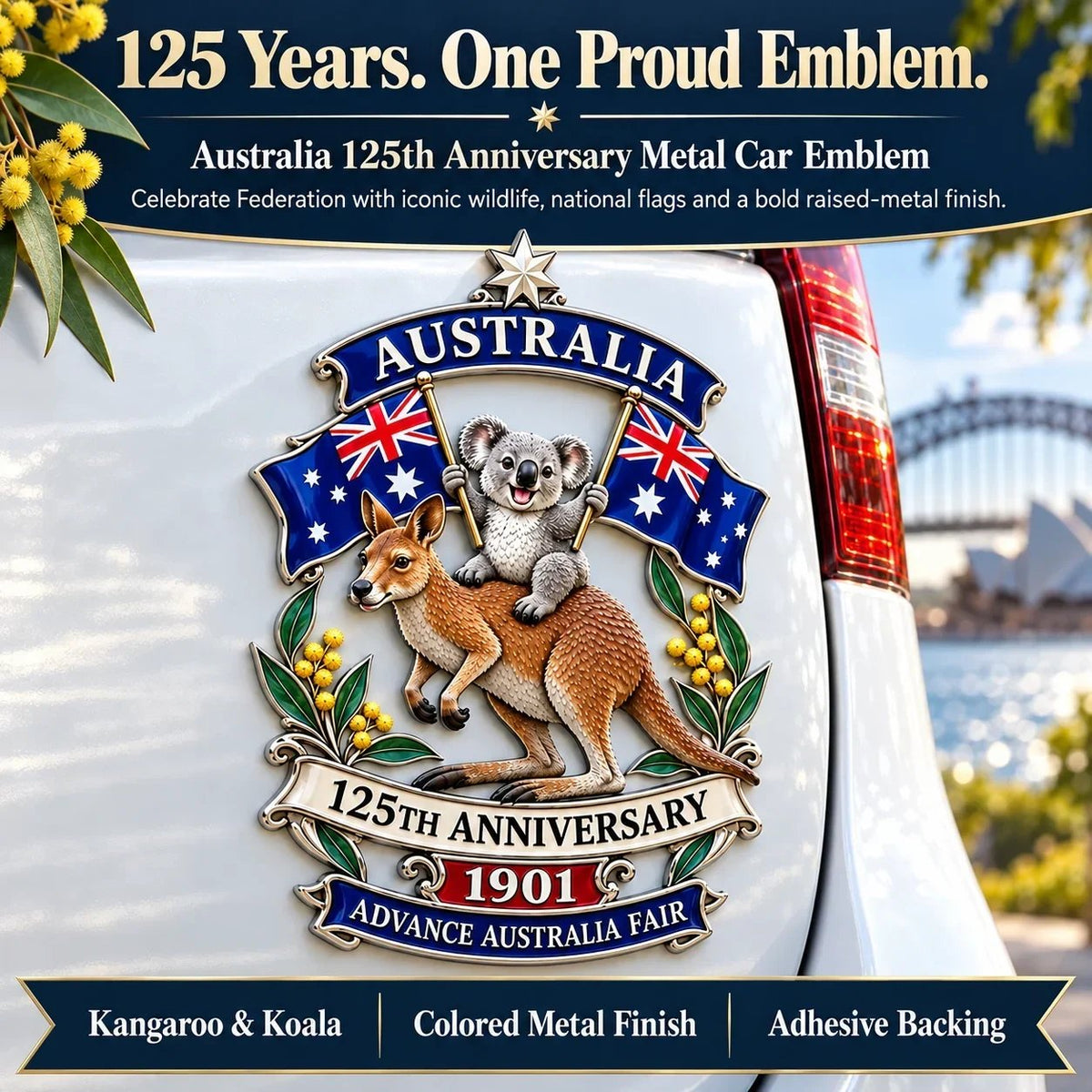 Australia 125th Anniversary Commemorative Metal Car Emblem