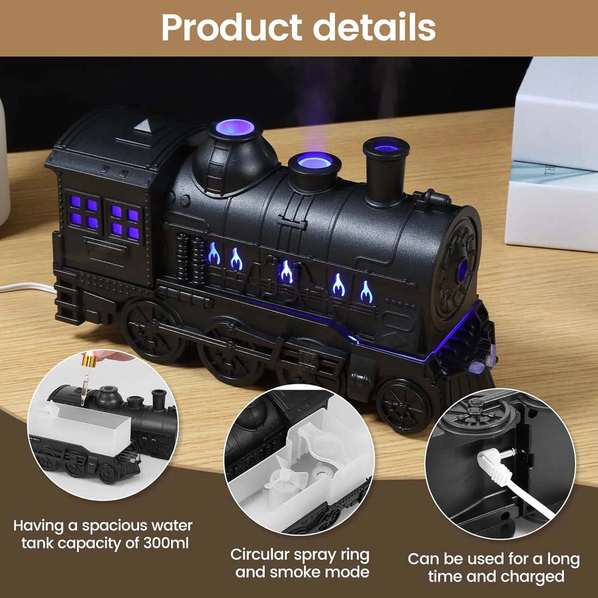 🔥Hot Sale 46% OFF🚂Retro Train Essential Oil Diffuser Humidifier-Free Shipping❗
