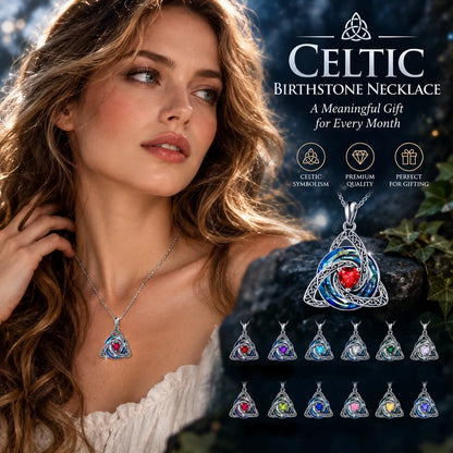 💖 Personalized Birthstone Celtic Knot Necklace for Women 🎁