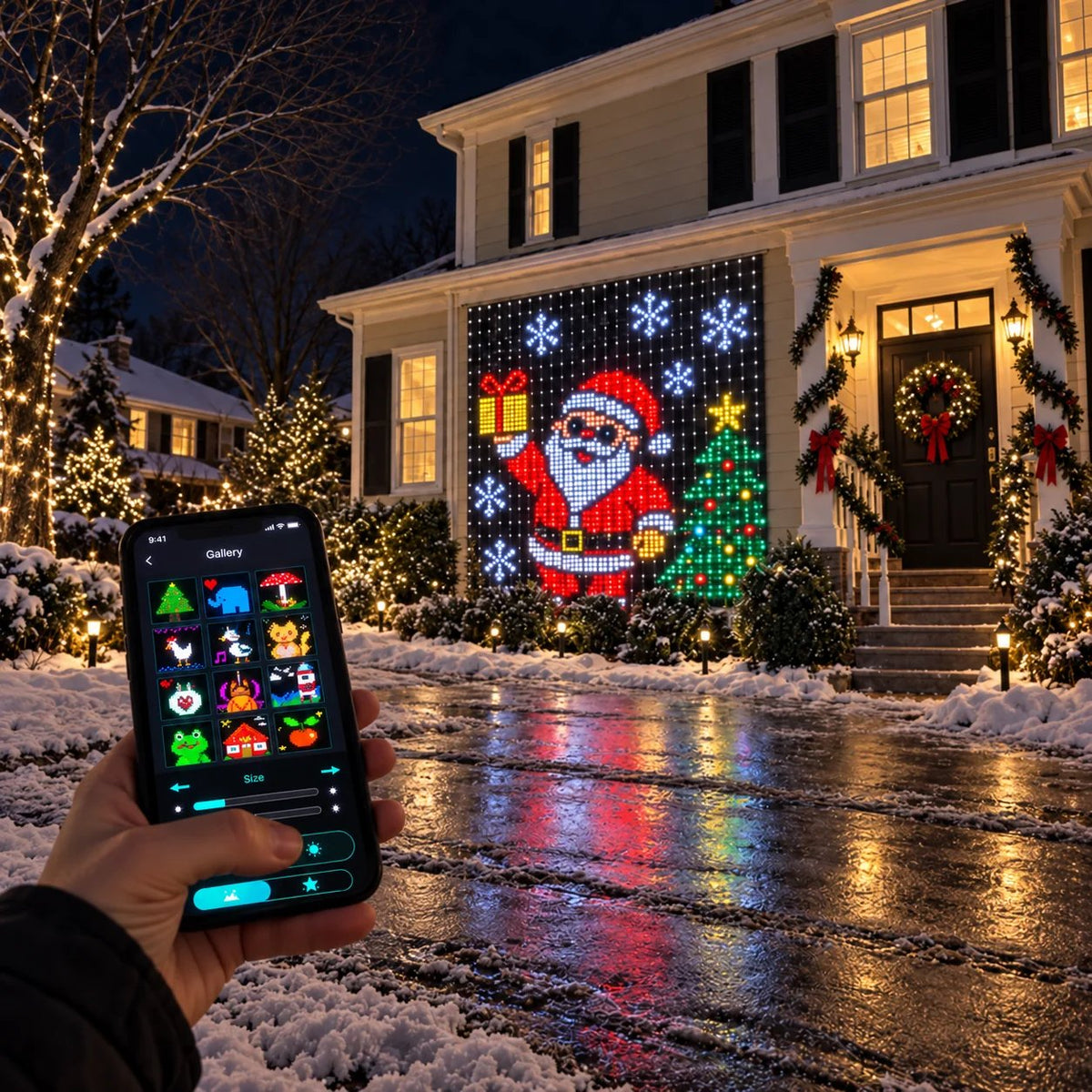 🎄 Smart LED Curtain Lights - Turn Your Wall Into A Christmas Light Show ✨