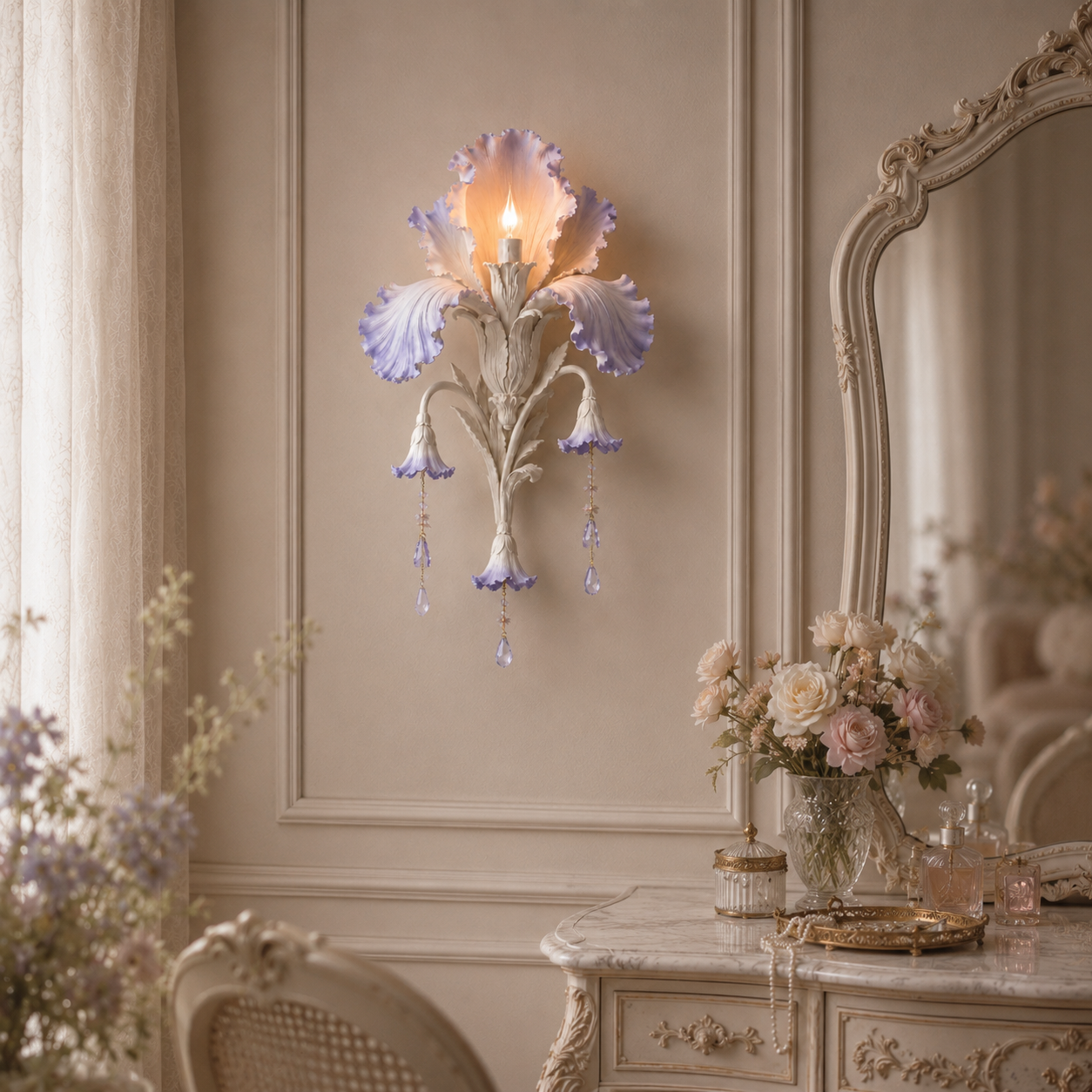 🕯️Enchanted Iris Bloom Wall Sconce
