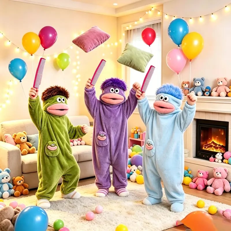 Big Mouth Monster Onesie Pajamas with Large Comb – Oversized Plush Fleece Hooded One Piece for Sleep & Party