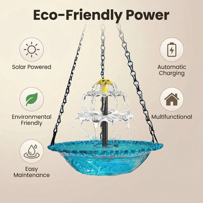 🔥🔥49% Off--Solar Cascade Hanging Bird Bath Fountain