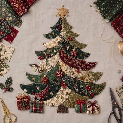 🔥LAST DAY 50% OFF - 🎅Christmas Patchwork Fabric DIY Decor Kit – Stunning Results, Zero Experience Needed