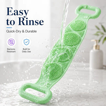 🛁 Limited-Time 49% OFF 💦 Silicone Bath Brush Double-Sided Exfoliating Back Scrubber