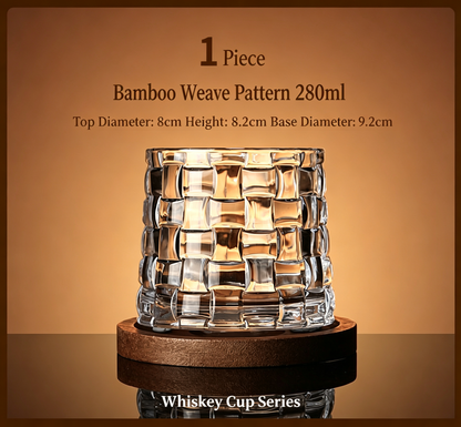 🍷Rotating Whiskey Glass with Wooden Base