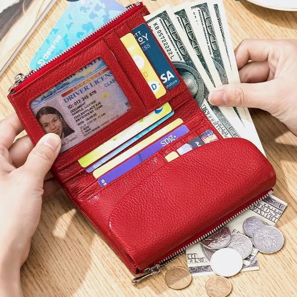 ✨⏰Unisex Pebble Real Leather RFID Wallet🔥