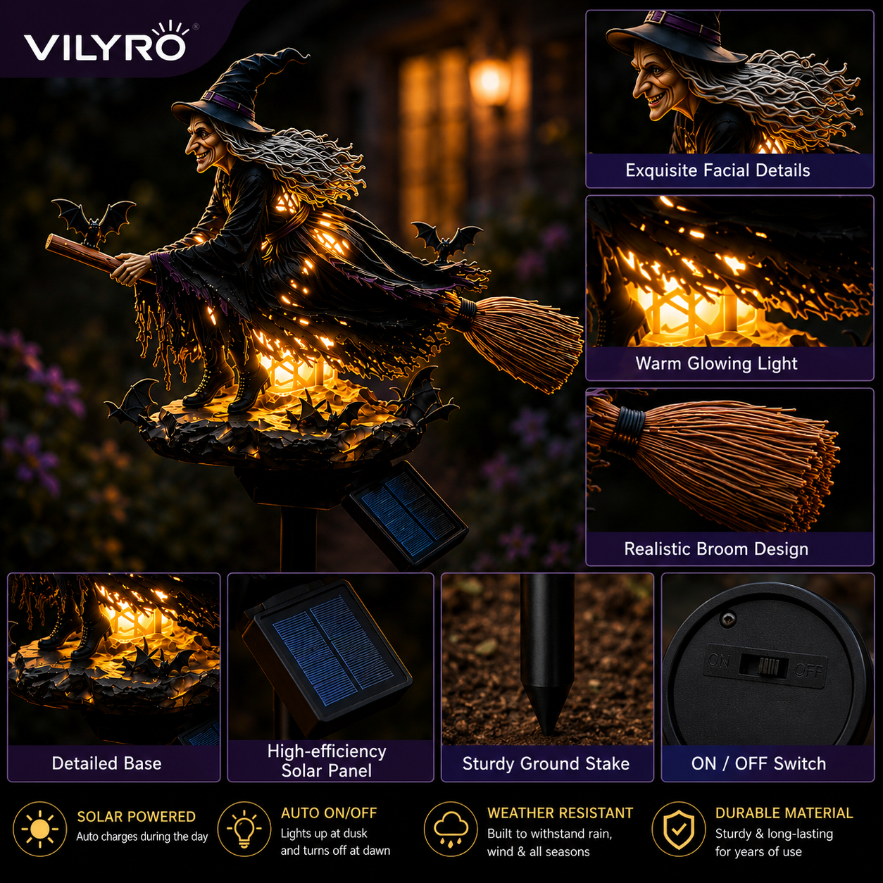 🔥Last Day 49% OFF 🧙‍♀️ Bring Halloween Magic to Your Garden with a Glowing Solar Witch