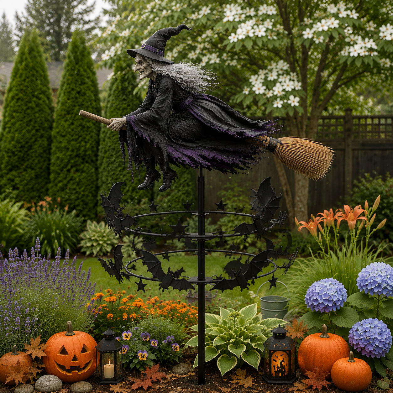 🔥50% Off Last Day -Halloween Early Bird Special🧙‍♀️ The Enchanted Witch Garden Wind Spinner