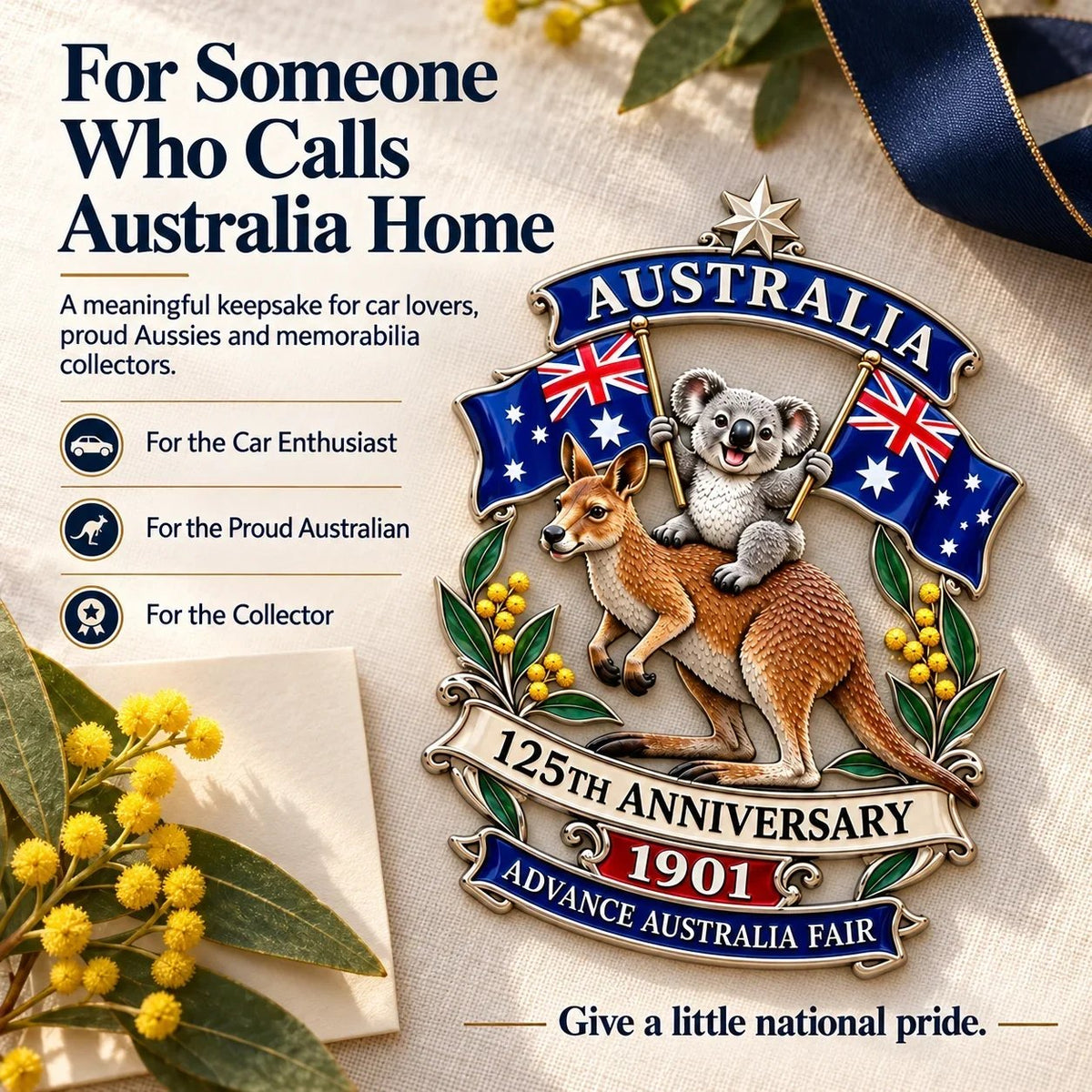 Australia 125th Anniversary Commemorative Metal Car Emblem