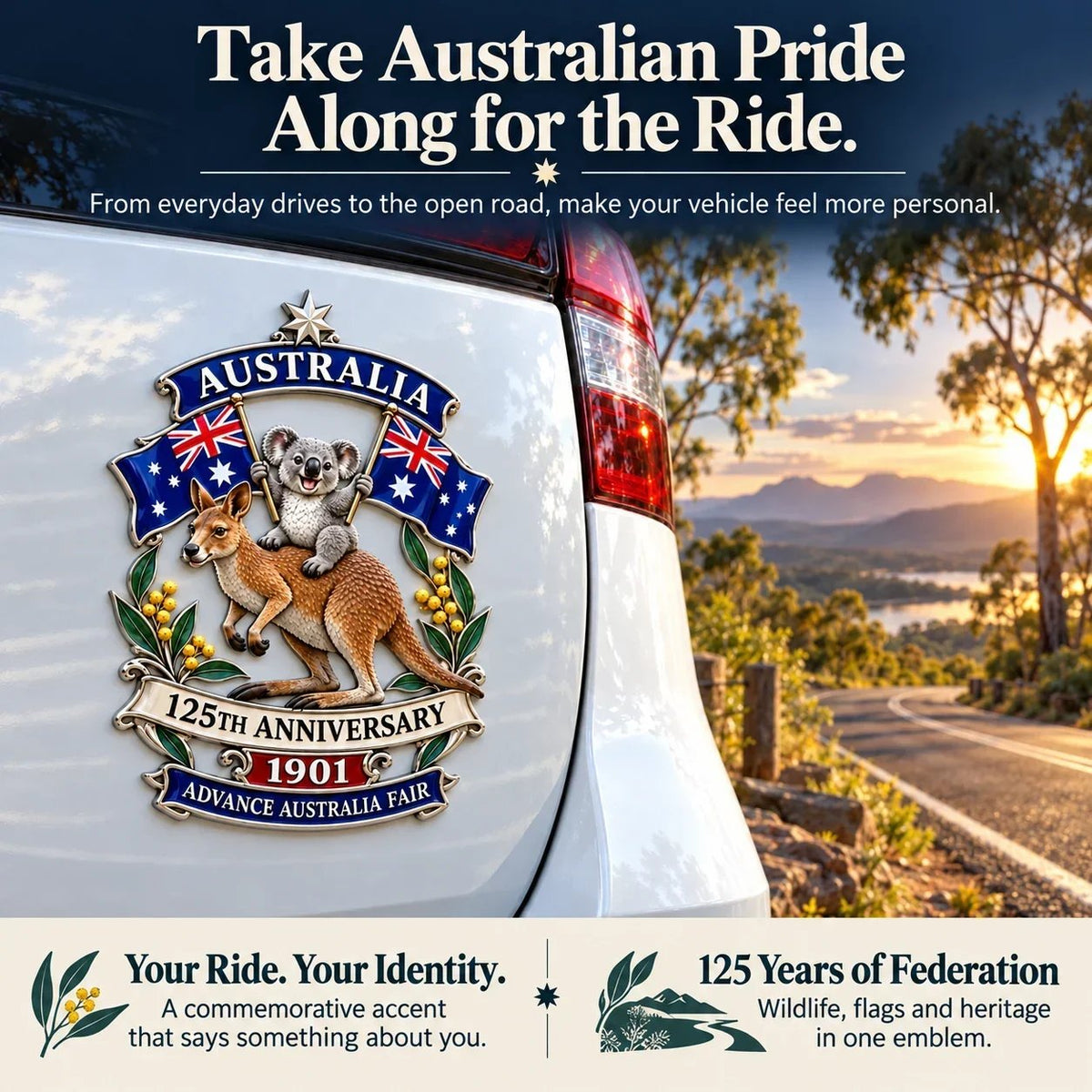 Australia 125th Anniversary Commemorative Metal Car Emblem