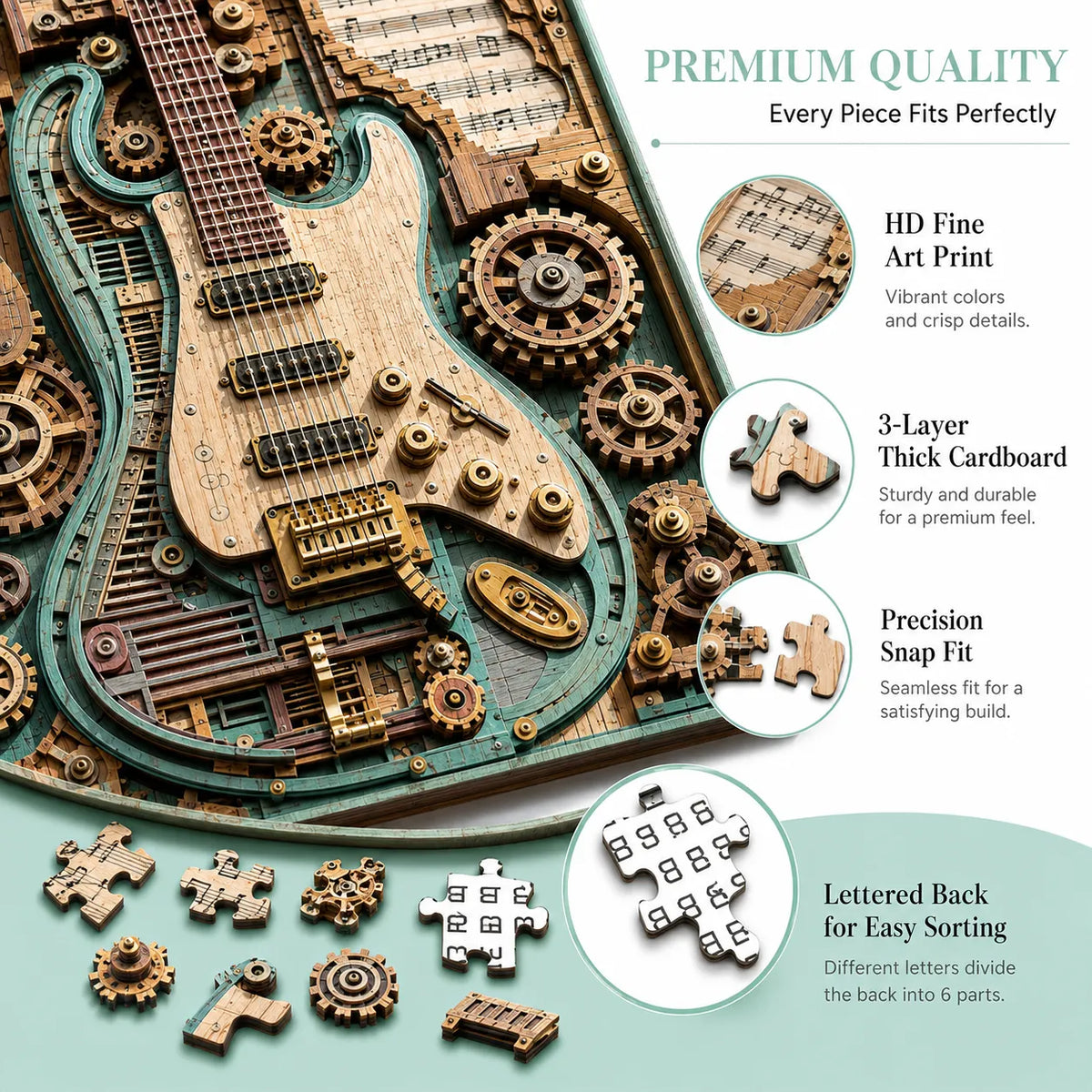 🧩Creative Steampunk Guitar 3D Puzzle🎸