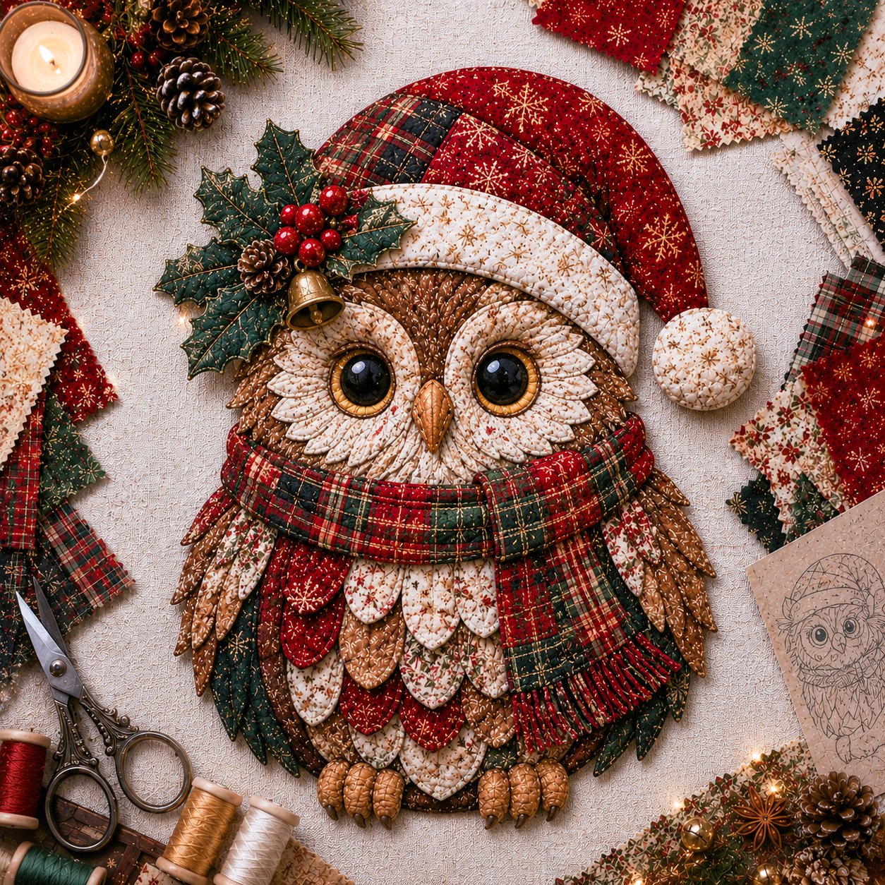 🔥LAST DAY 50% OFF - 🎅Christmas Patchwork Fabric DIY Decor Kit – Stunning Results, Zero Experience Needed